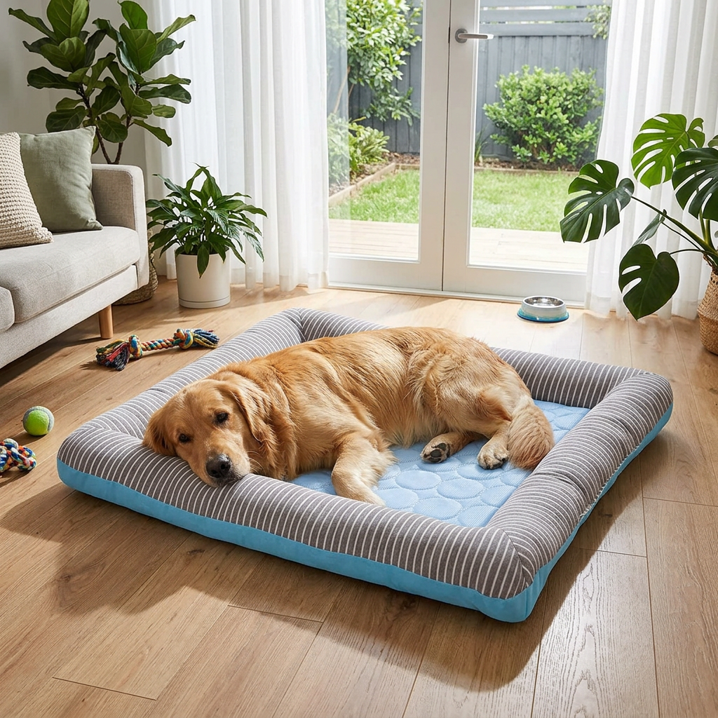 Ice Silk Cooling Pad for Dogs, Washable Summer Pet Mat