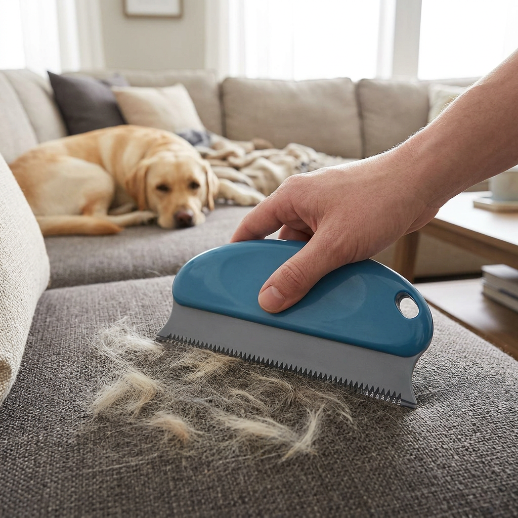 Pet Hair Detailer Brush for Car, Carpet & Couch, Dual-Edge