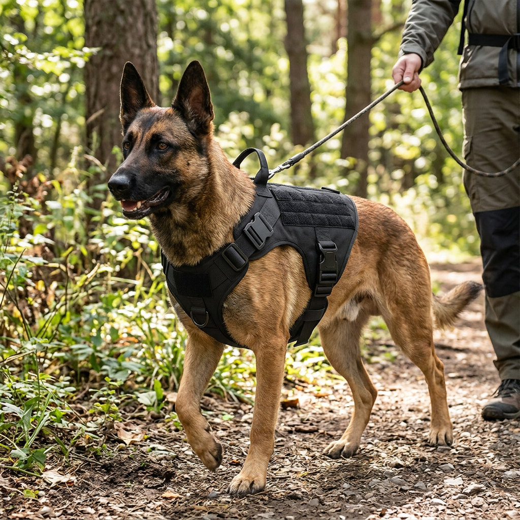 Tactical Dog Harness Heavy Duty Nylon Vest with Handle