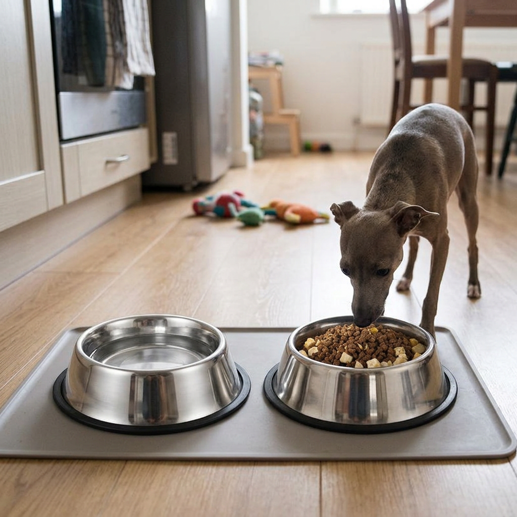 Stainless Steel Dog Bowl with Non-Slip Base for Small Pets
