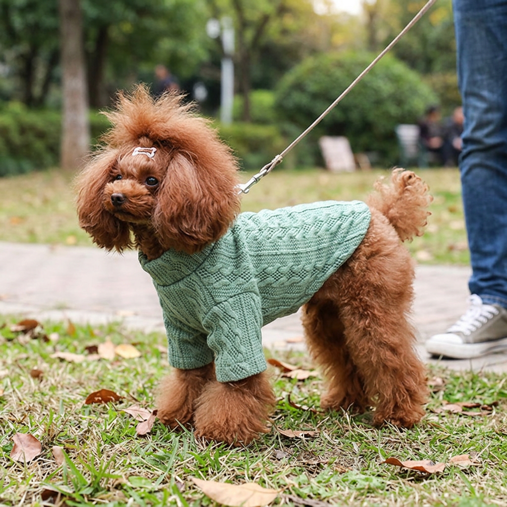 Dog Turtleneck Sweater Soft Knit Pullover for Small Dogs