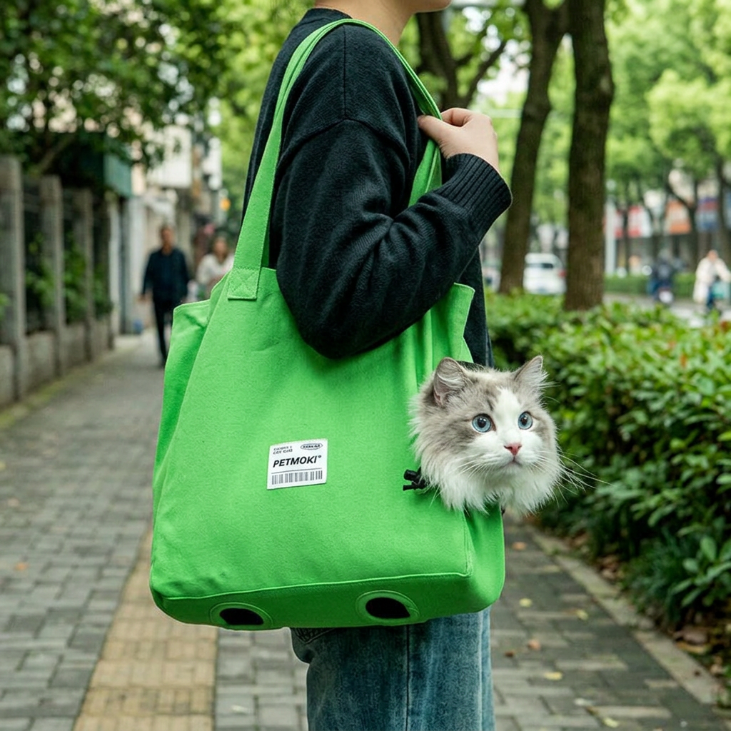 Canvas Head-Out Cat Carrier Shoulder Bag, Breathable