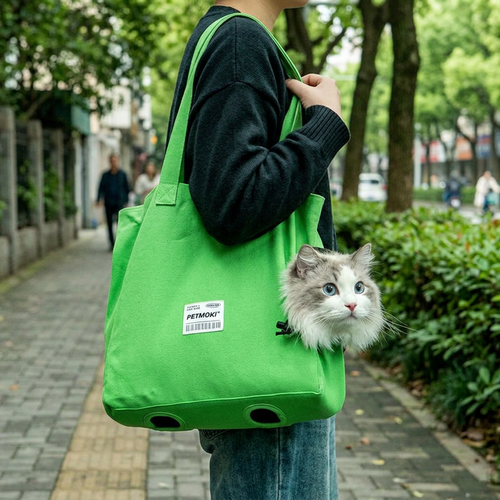 Canvas Head-Out Cat Carrier Shoulder Bag, Breathable