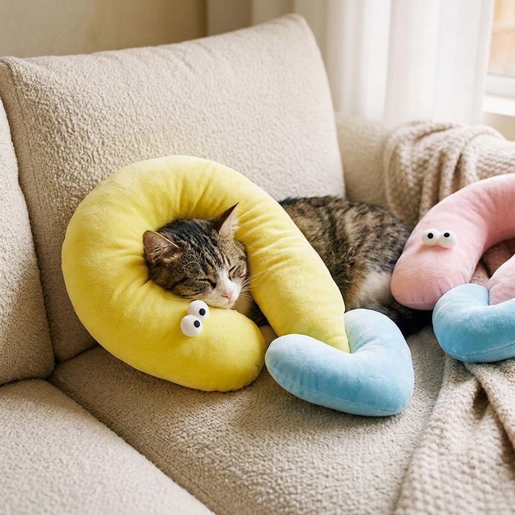 Cat Eye Pet Neck Pillow, Soft Headrest for Dogs & Cats