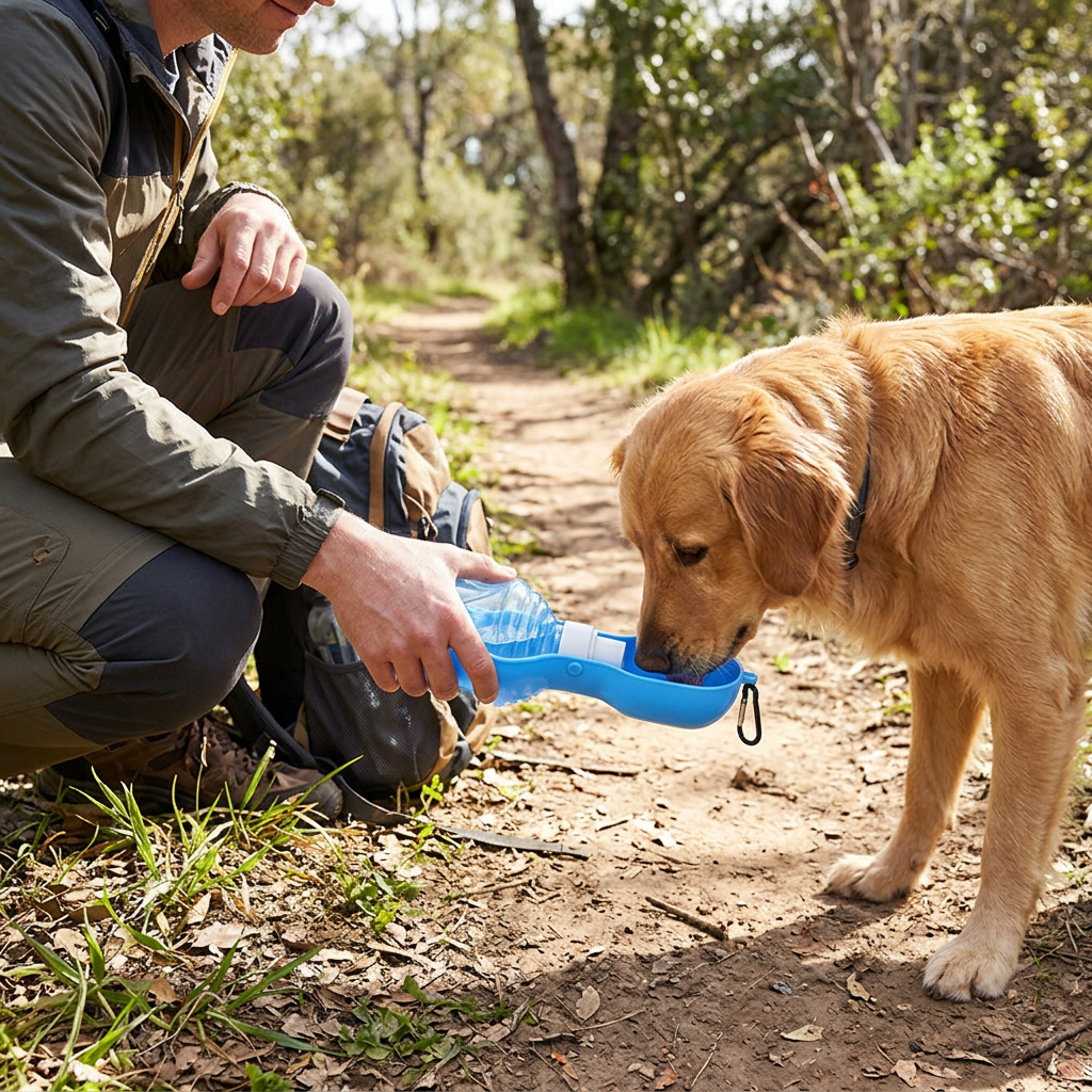 Hanging Dog Travel Water Bottle with Clip, 250ml/500ml