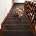 Solid Color Stair Tread Mats, Non-Slip Glue-Free Pet Steps