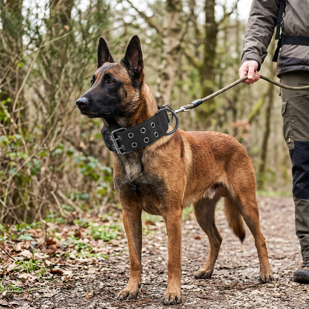 Outdoor Tactical Nylon Dog Collar with Metal Pin Buckle