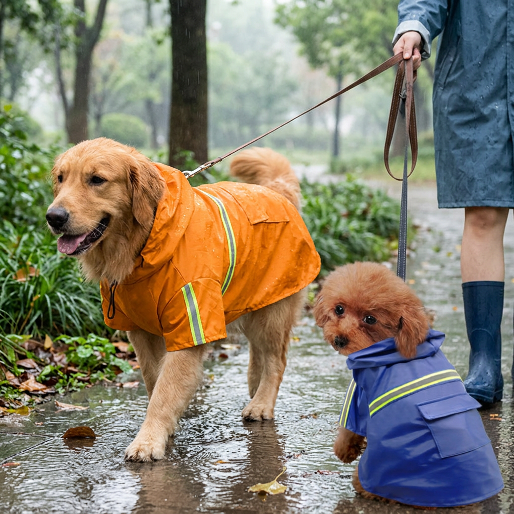 Reflective Dog Raincoat Waterproof Hooded Rain Jacket