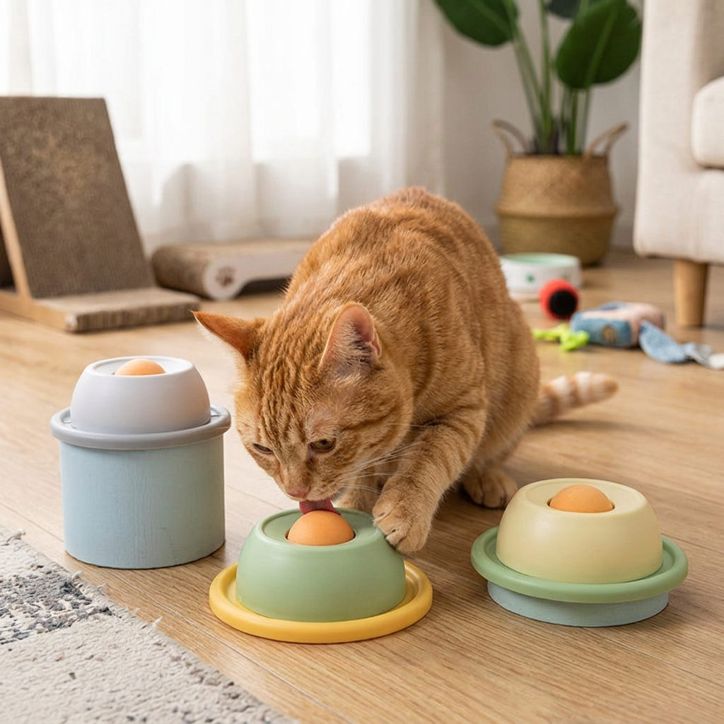 Anti-Tip Cat Slow Feeder Lick Bowl, Interactive Treat Dish