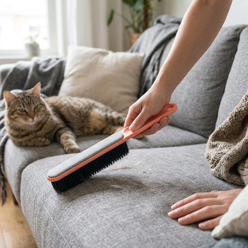 Reusable Pet Hair Brush for Couch, Bedding & Clothes