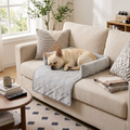 Calming Plush Dog Sofa Bed, Non-Slip Couch Protector Pad