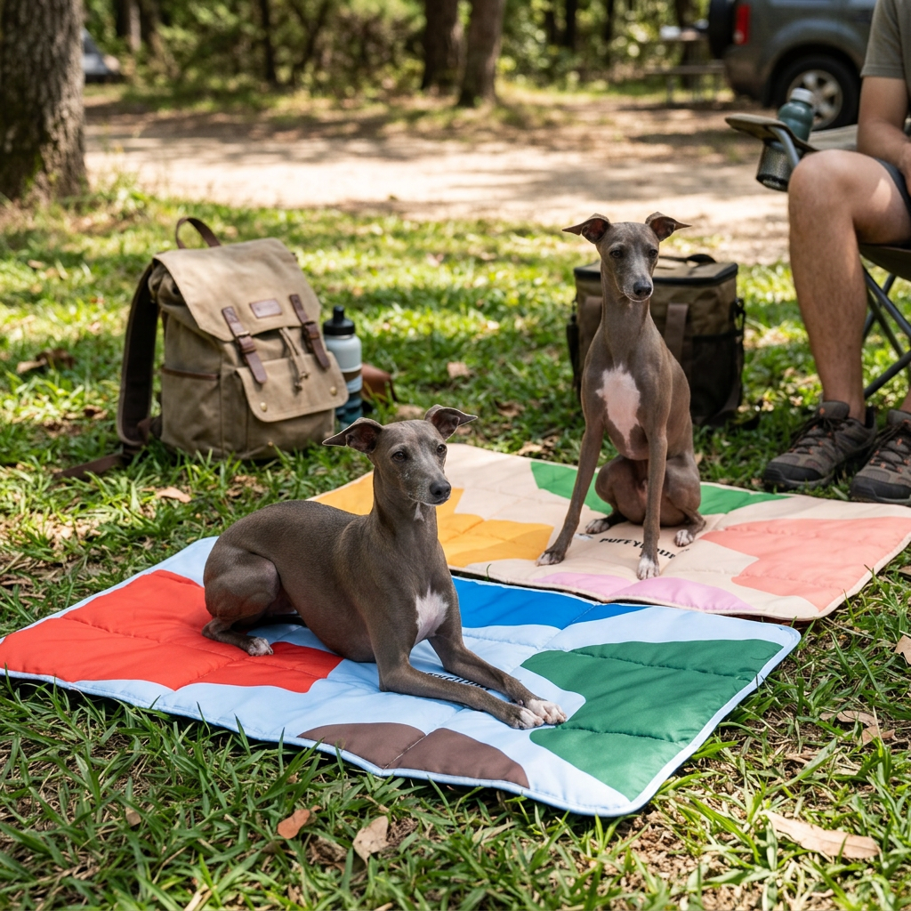 Foldable Waterproof Dog Travel Mat, Roll-Up Outdoor Pad
