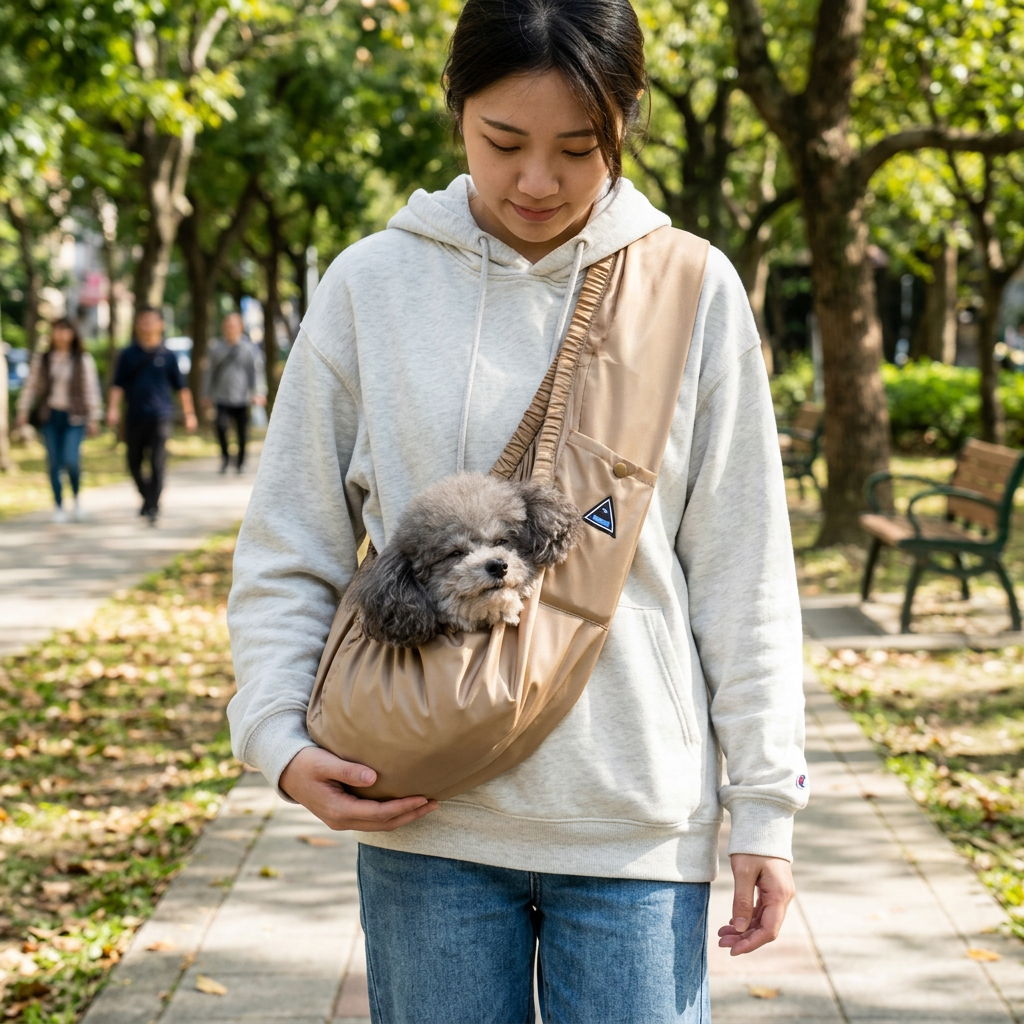 Pet Sling Carrier, Crossbody Travel Bag for Small Dogs