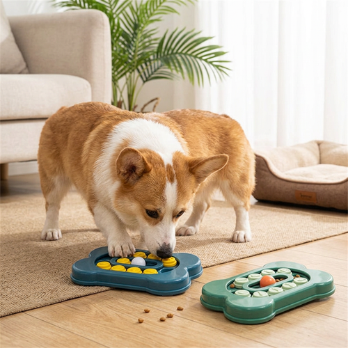 Bone Puzzle Feeder Dog Toy Interactive Slow Treat Game