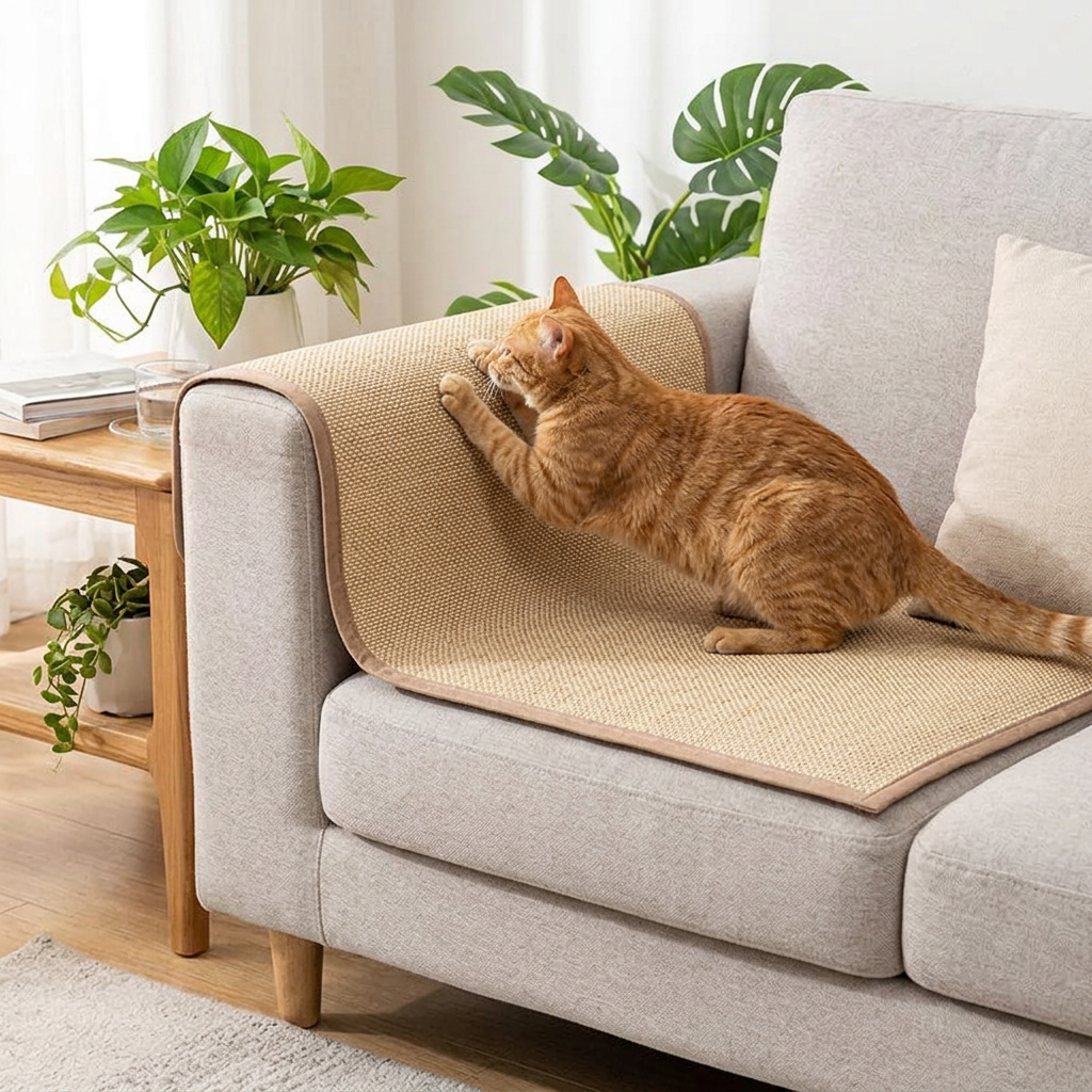 Woven Bamboo Cat Scratch Mat, Sofa & Wall Protector
