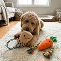 Plush Rope Dog Toy Milk Tea Cup and Carrot Tug Toy