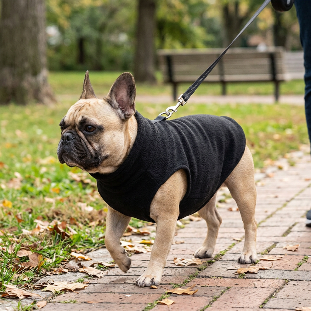 Polar Fleece Dog Vest Warm Plaid and Solid Pullover
