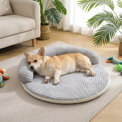 Cooling Dog Bed, Breathable Summer Bolster Mat in Gray