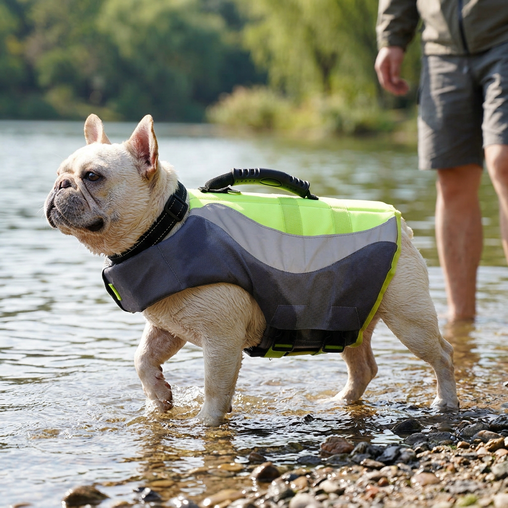 Dog Life Jacket Reflective Swim Vest with Rescue Handle
