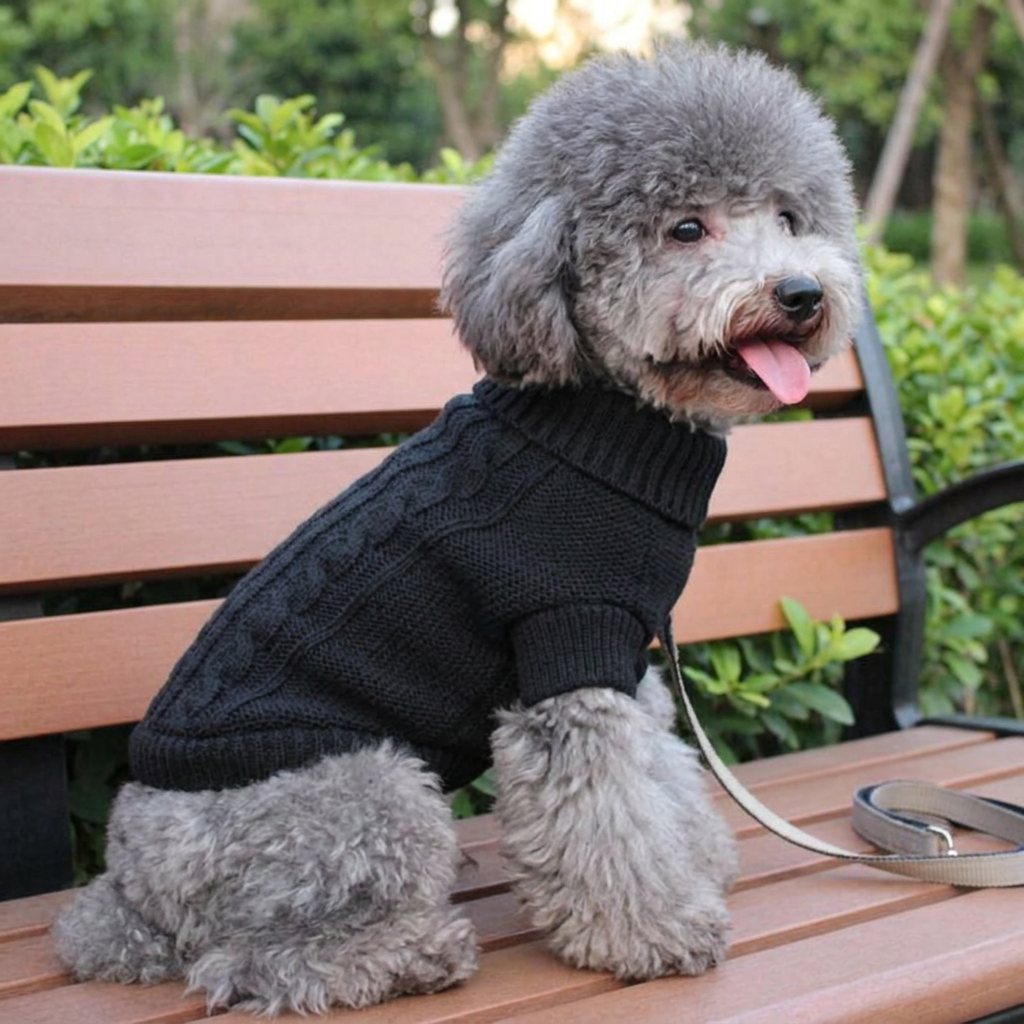 Soft Knit Dog Sweater Classic Pullover in Black or White
