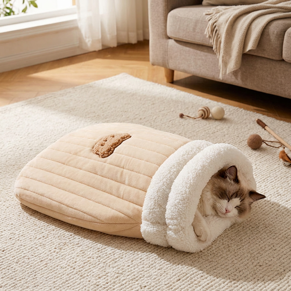 Warm Cat Sleeping Bag, Cozy Closed Pocket Cat Nest