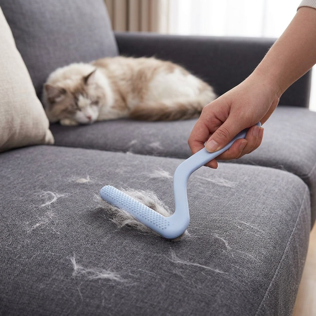 Double-Sided Pet Hair Remover Pad for Bedding & Couch