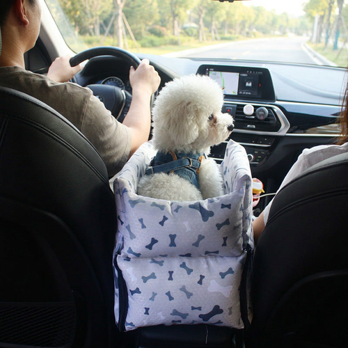 Center Console Dog Car Seat for Small Dogs & Cats