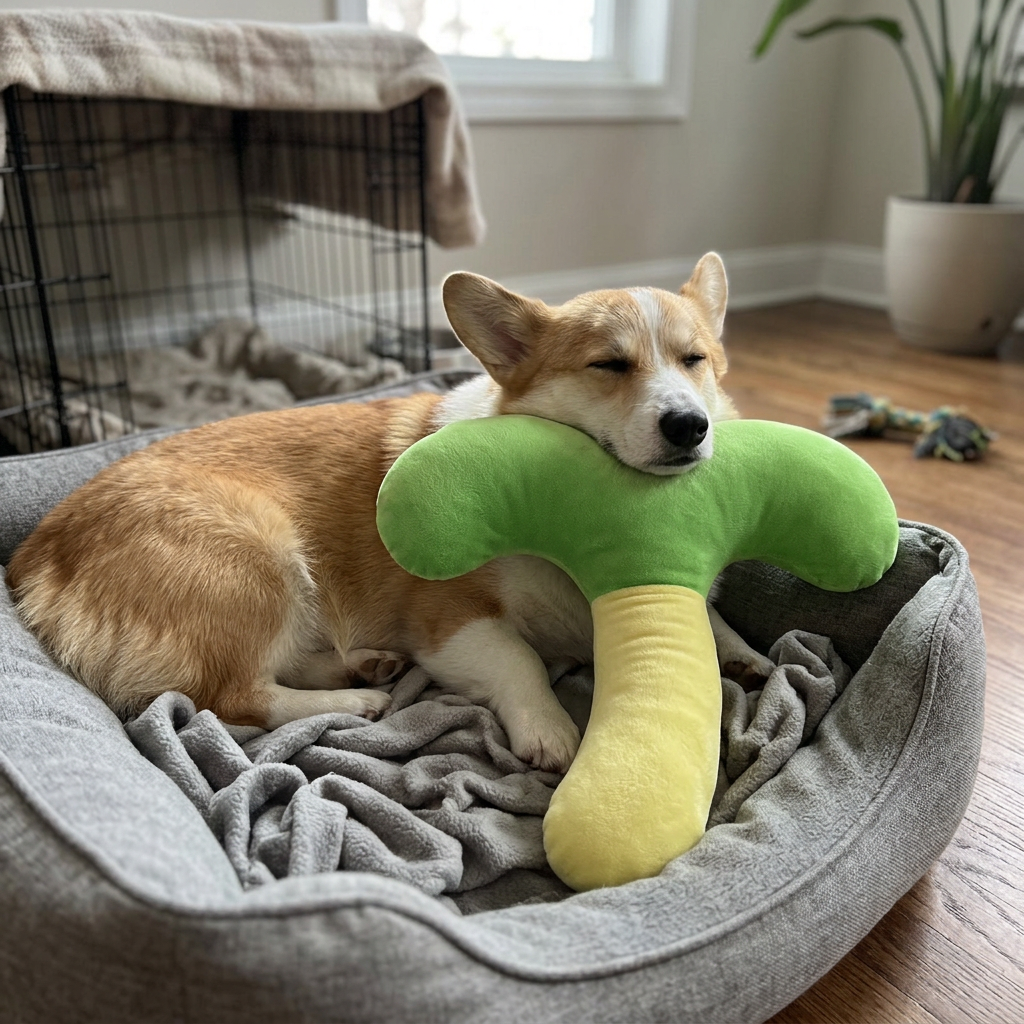 Curved Dog Neck Pillow, Soft Headrest for Crates & Beds