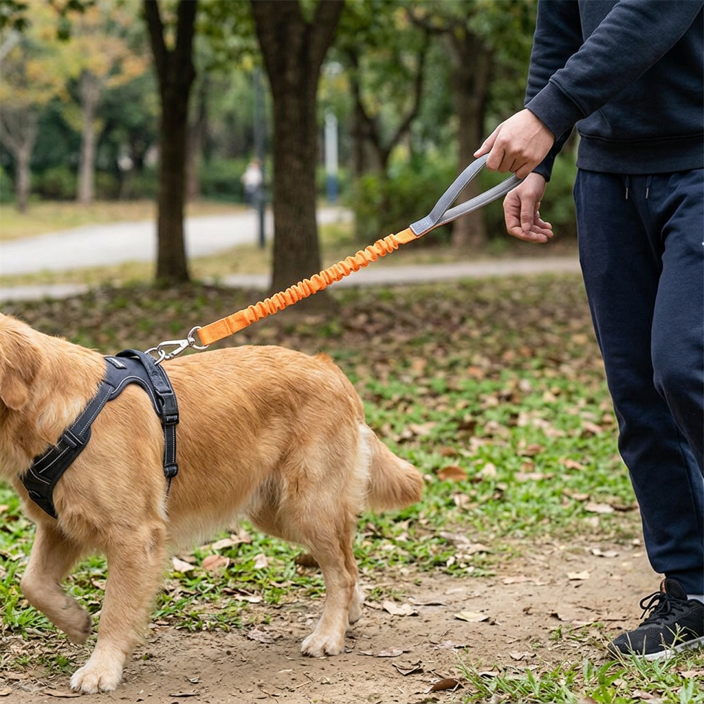 Reflective Shock-Absorbing Bungee Dog Leash