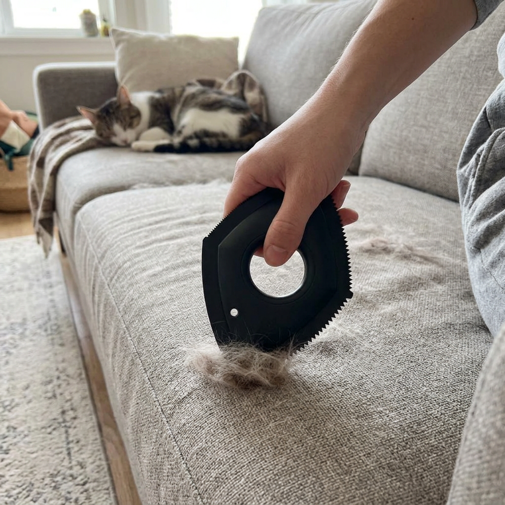 Reusable Pet Hair Remover Scraper for Carpet, Car & Couch