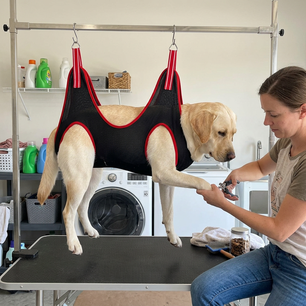 Dog Grooming Hammock for Nail Trimming, Pet Restraint Sling