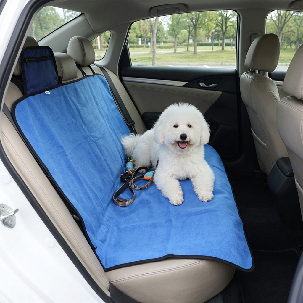 Waterproof Dog Car Seat Mat, Foldable Oxford Flannel Pad