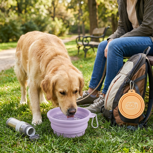 Collapsible Travel Dog Bowl 350ml for Food & Water