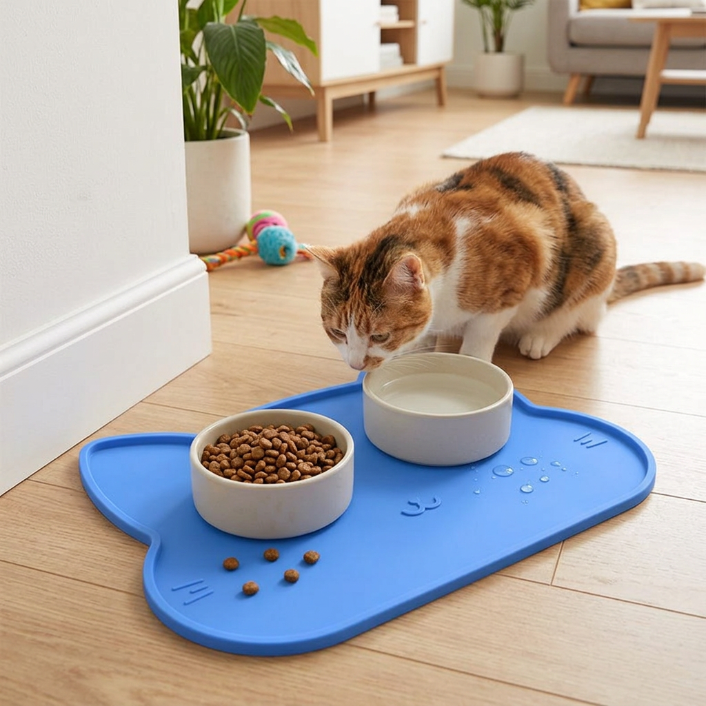 Silicone Dog Bowl Mat Waterproof Non-Slip Feeding Placemat