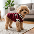 V-Neck Dog Sweater Classic Knit Pullover for Small Dogs