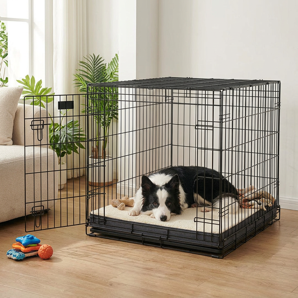 Washable Foam Dog Crate Pad, Removable Cover Kennel Mat