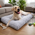 Thick Plush Dog Bed Mat, Soft Washable Kennel Pad in Grey