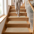Linen-Look Non-Slip Stair Tread Mats, Washable 22 in