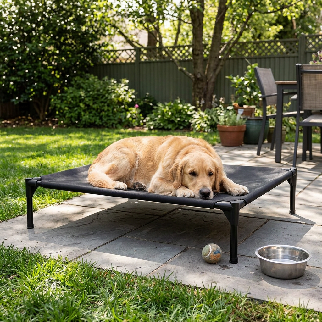 Elevated Waterproof Oxford Dog Cot, Raised Breathable Bed