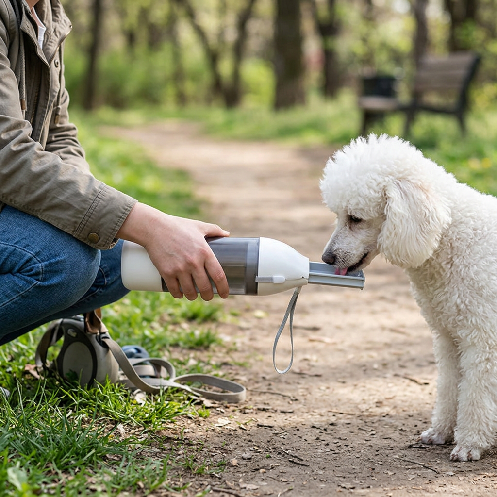 2-in-1 Dog Water Bottle with Food Container Leak-Proof