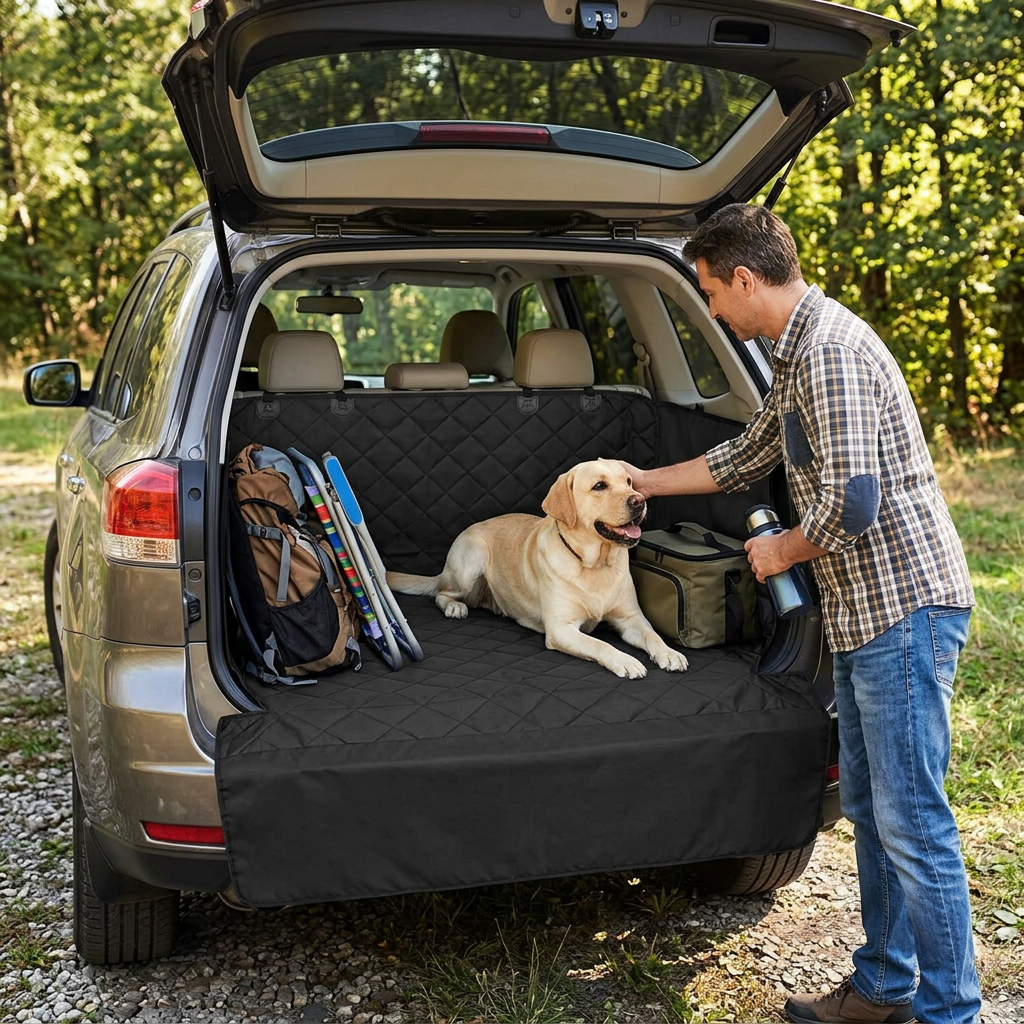 Dog Cargo Liner for SUV Trunk, Large Padded Oxford Mat