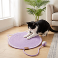 Woven Cotton Rope Cat Scratch Mat with Toy Ball