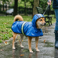 PU Leather Dog Raincoat Poncho with Reflective Back Stripe