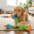 Squeaky Plush Chicken Dog Toy Long Floppy Fetch Toy
