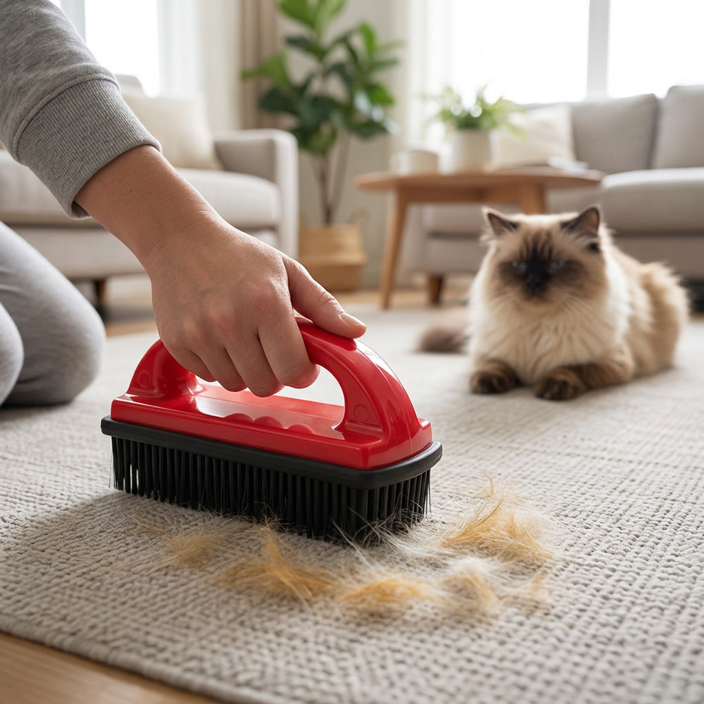 2-in-1 Pet Bath Massage Brush & Carpet Hair Remover