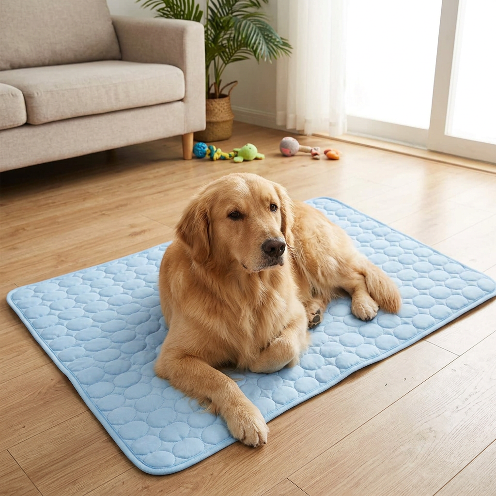 Ice Silk Dog Cooling Mat, Washable Crate & Sofa Pad