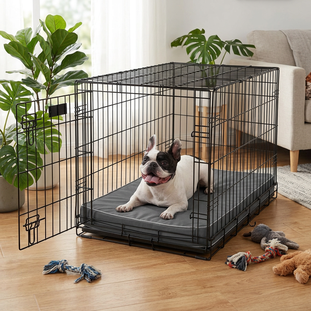 Waterproof Dog Crate Pad with Washable Cover